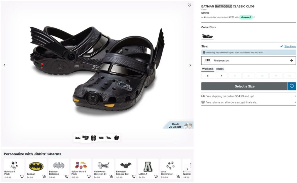 「Batman Batmobile Classic Clog」の画像