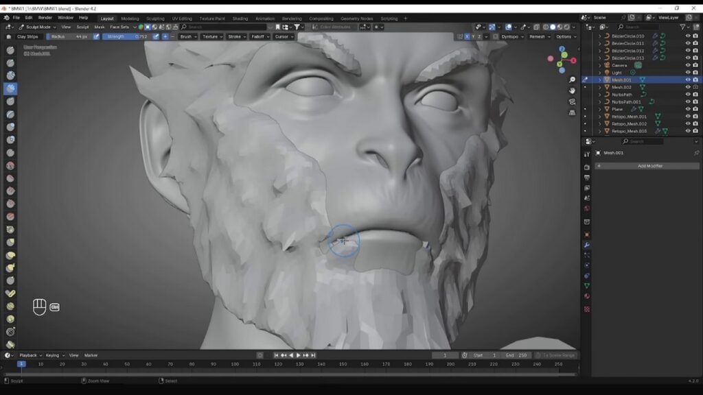 「Black Myth Wukong Fanart- Blender 4.2 - Part 1: Sculpting」の画像