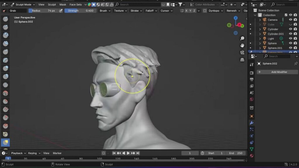 「 Sculpting Nanami in Blender (Jujutsu Kaisen) - YouTube」の画像