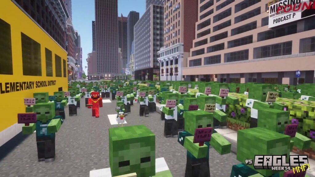 「ロサンゼルス・チャージャーズのMinecraftを使った2025年のスケジュール発表ビデオ」の画像