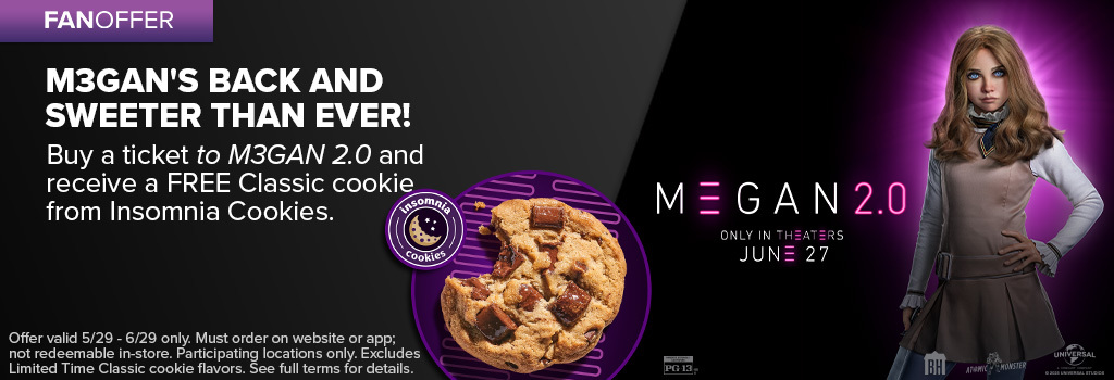 映画『M3GAN 2.0』とInsomnia Cookiesがコラボしたキャンペーンの画像