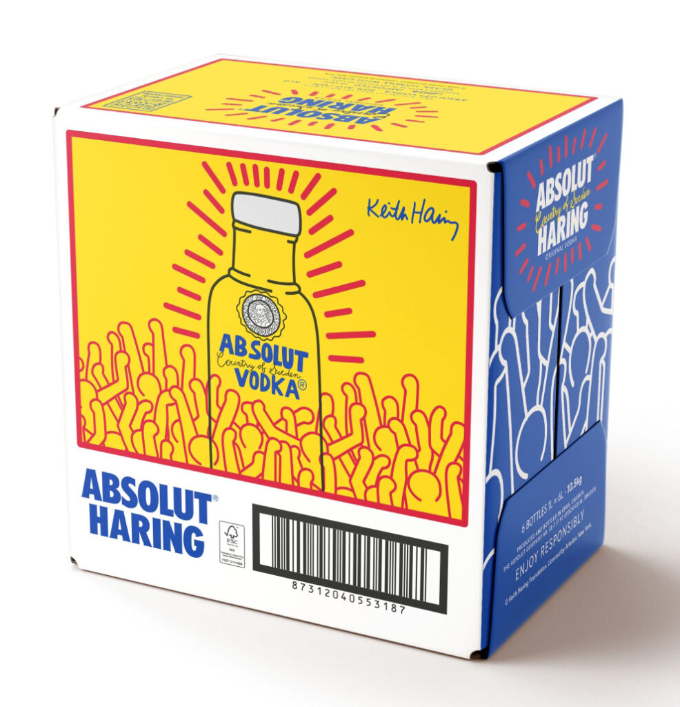 キース・ヘリングのスピリットを再現した新作ボトル「Absolut Haring Artist-Edition」の画像