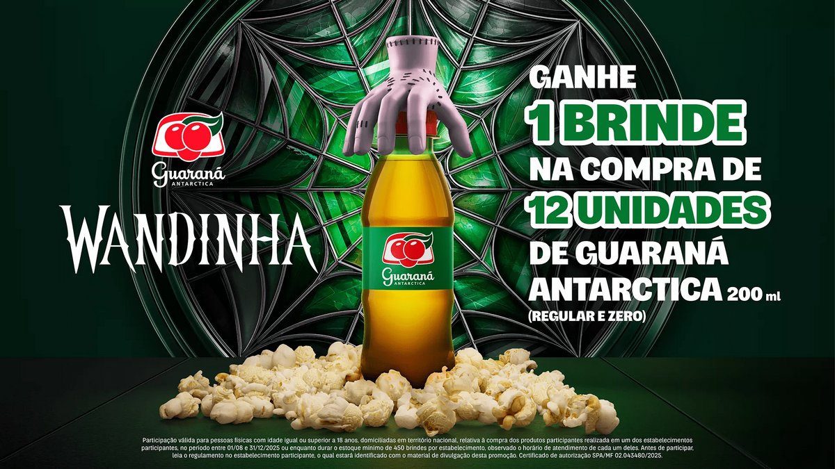 ブラジルで登場した、Netflix『ウェンズデー』の「ハンド」フィギュア付き限定ガラナの画像