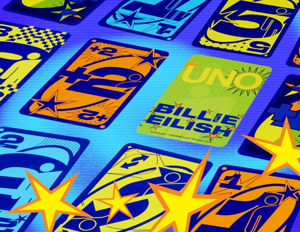ビリー・アイリッシュ×マテルがコラボした「UNO Canvas Billie Eilish」の画像