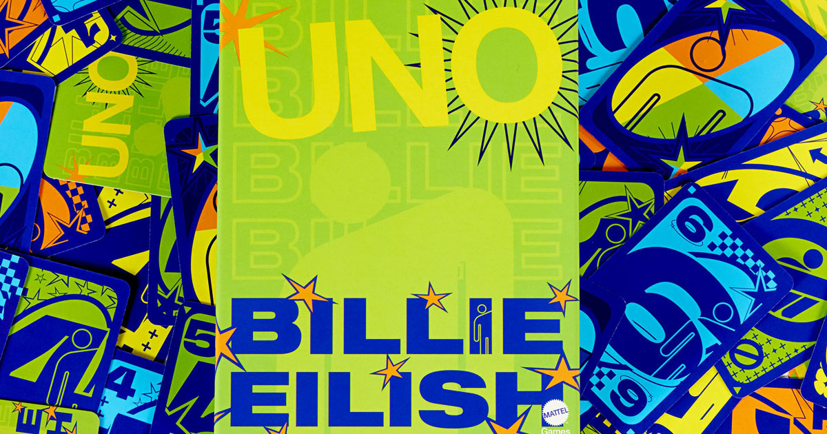 ビリー・アイリッシュ×マテルがコラボした「UNO Canvas Billie Eilish」の画像