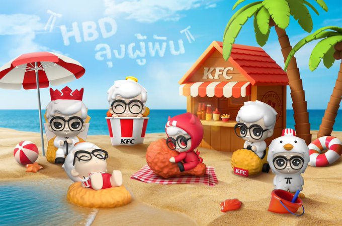 KFCタイが発売したカーネル・サンダースの誕生日を祝う限定フィギュアコレクション「ベイビー・サンダース・コレクション」の画像