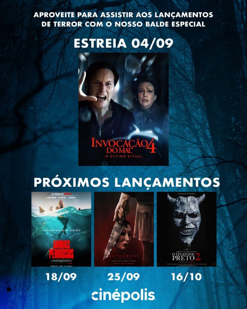 Cinépolisがホラー映画シーズンに合わせて発売した、暗闇で光るポップコーンバケット「Balde do Horror」の画像