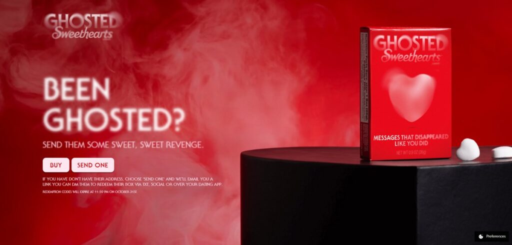 Sweetheartsがハロウィン向けに発売する「ゴースティング」をテーマにしたキャンディ『Ghosted Sweethearts』の画像