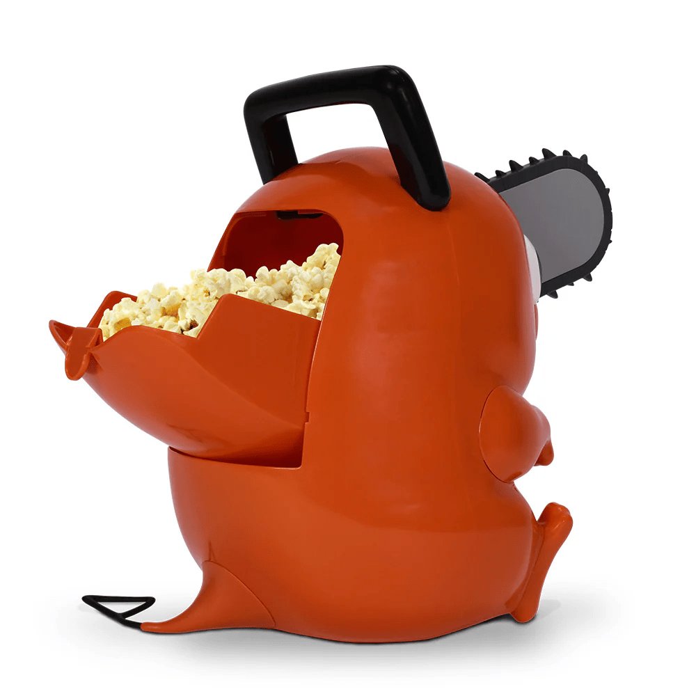 劇場版『チェンソーマン レゼ篇』にあわせて、アメリカの映画館Cinemarkから登場した限定グッズ「ポチタ・ポップコーンバケット」の画像。