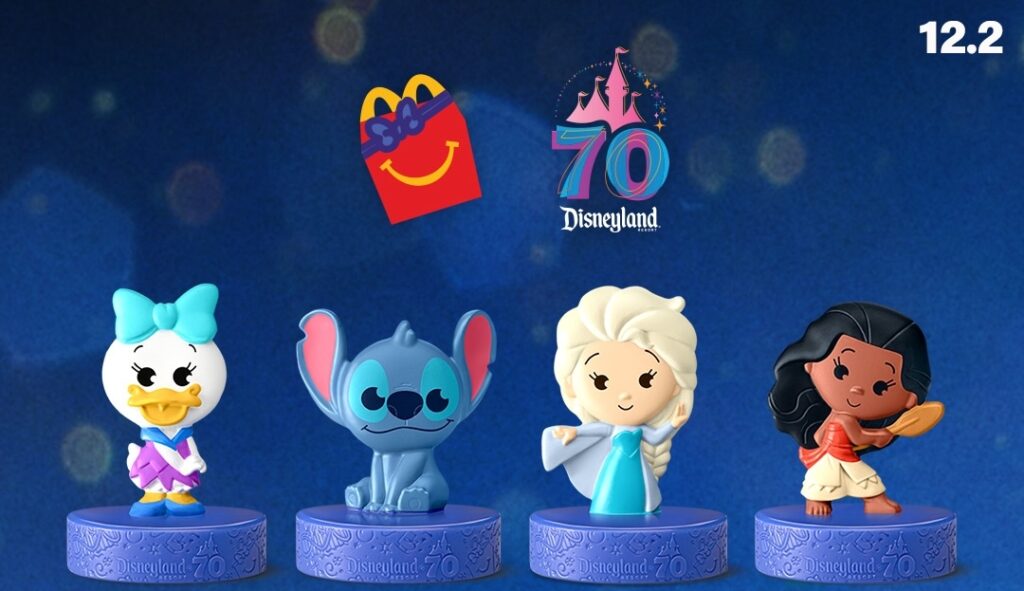 米国マクドナルドが発売する、ディズニーランド・リゾート70周年を記念した「ディズニーランド・リゾート ハッピーセット」の画像
