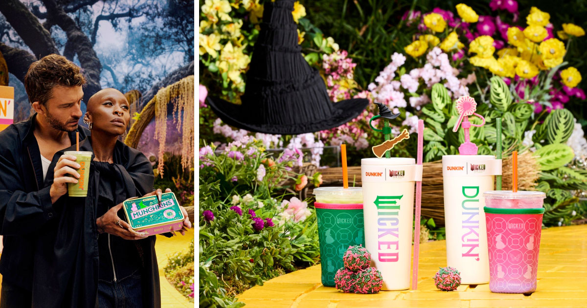 Dunkin’と『ウィキッド:フォー・グッド』のコラボレーションキャンペーンの画像