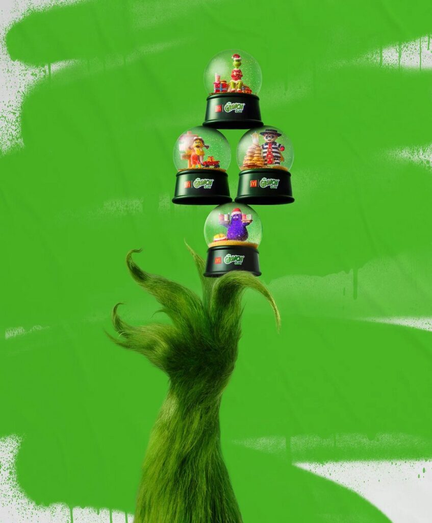 マクドナルドオーストラリアが展開する、グリンチとのコラボキャンペーンの画像