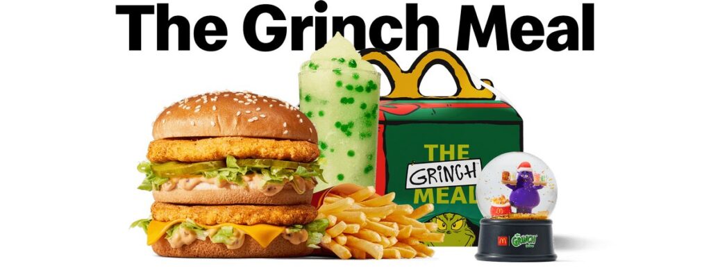 マクドナルドオーストラリアが展開する、グリンチとのコラボキャンペーンの画像