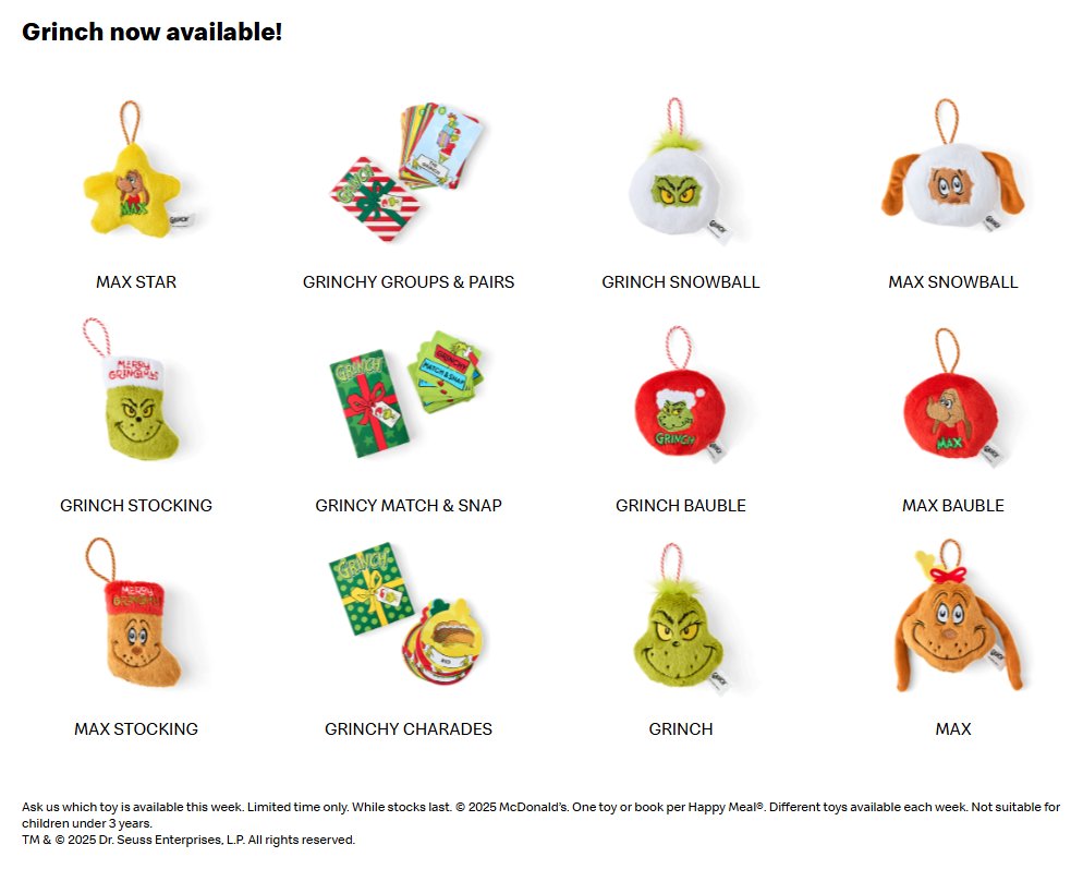 マクドナルドオーストラリアが展開する、グリンチとのコラボキャンペーンの画像