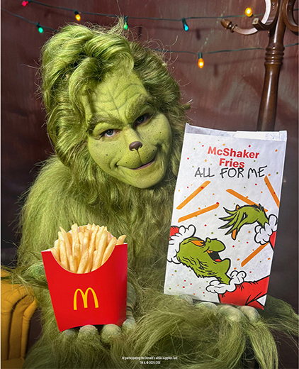 米国マクドナルドで発売される「The Grinch Meal」の画像