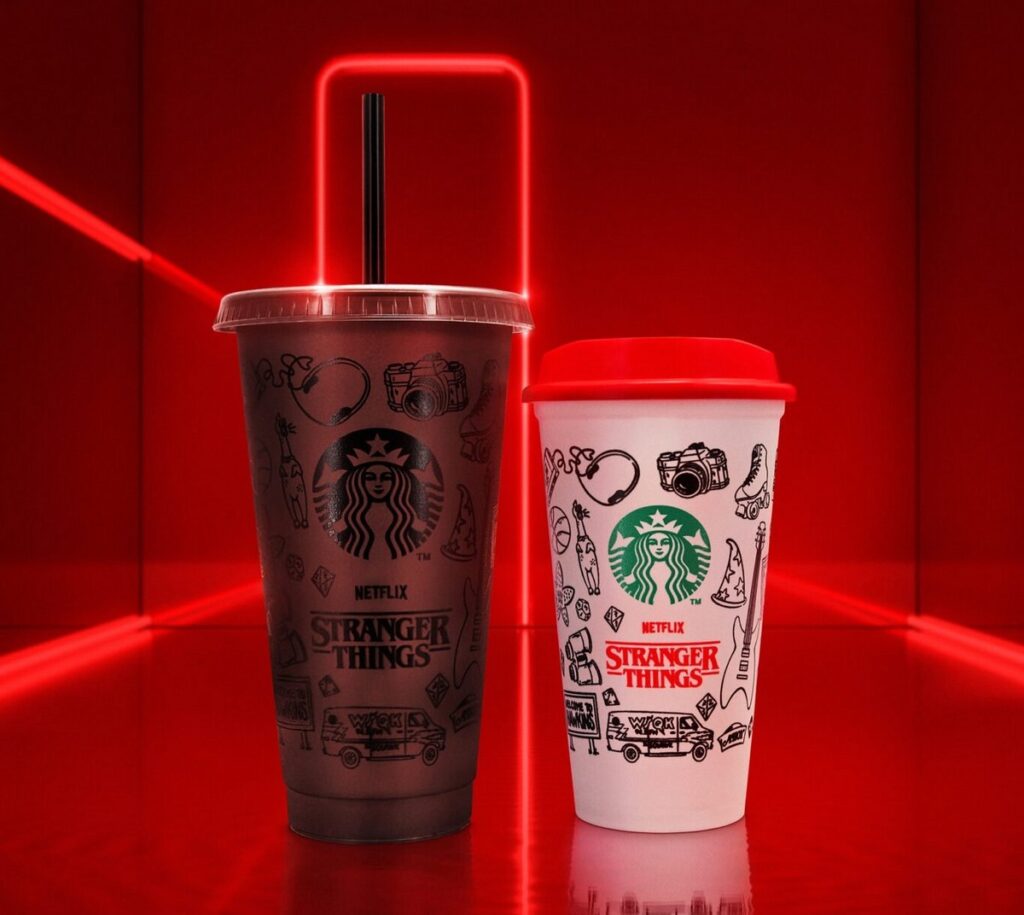 スターバックスが『ストレンジャー・シングス』最終シーズンを記念し、ラテンアメリカおよびカリブ地域の一部店舗で展開するコラボレーションの画像