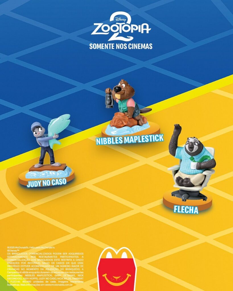 映画『ズートピア2』にあわせてブラジルのマクドナルドで展開されるハッピーセットの画像