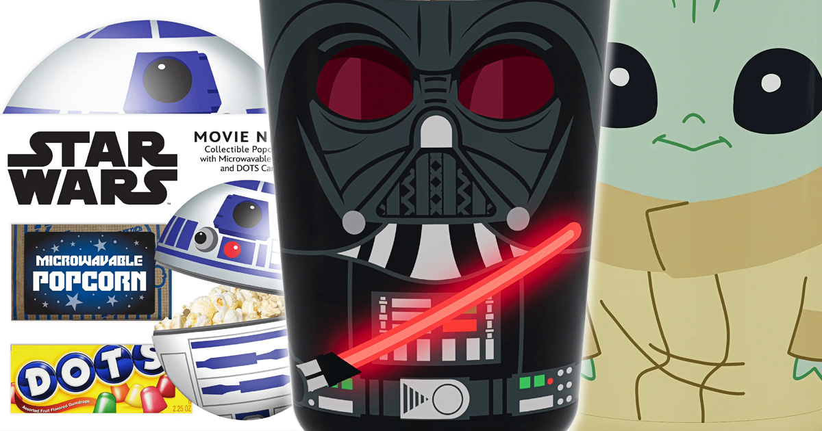 ウォルマートで販売されているスター・ウォーズ公式ライセンスの映画鑑賞向けポップコーン＆スナックセットの画像