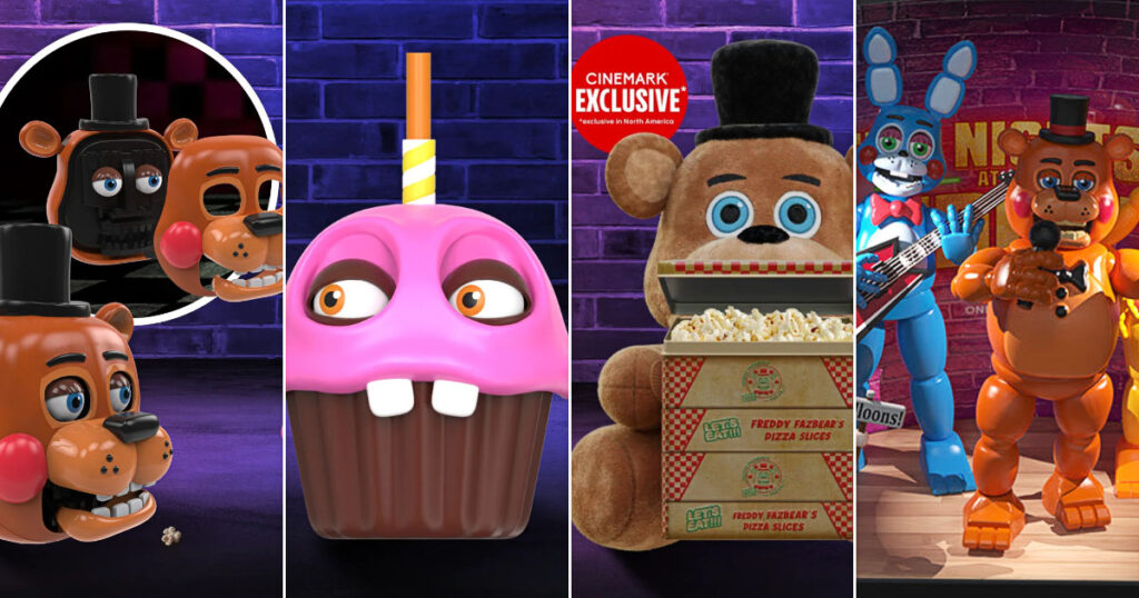 映画『ファイブ・ナイツ・アット・フレディーズ2』の公開にあわせ、AMCとCinemarkから登場した限定ポップコーンバケットとタンブラーの画像
