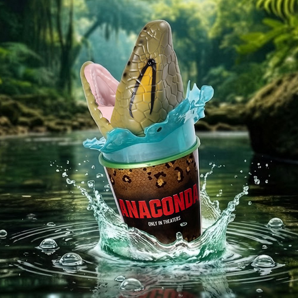 映画『アナコンダ』の公開にあわせて、Regal Cinemasで販売されている「アナコンダ ポップコーンバケット」の画像