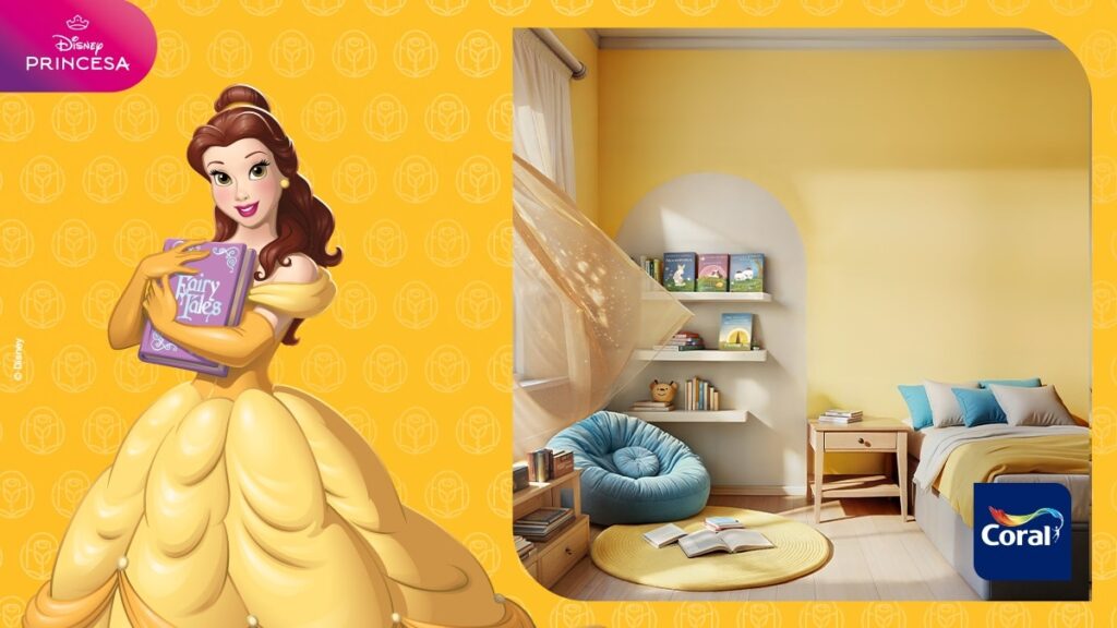 ブラジルの塗料ブランド「Coral」が展開する、色とペイントデザインだけで物語の世界観を表現するインテリアコレクション「Disney Princesas|Crie seu Mundo」の画像