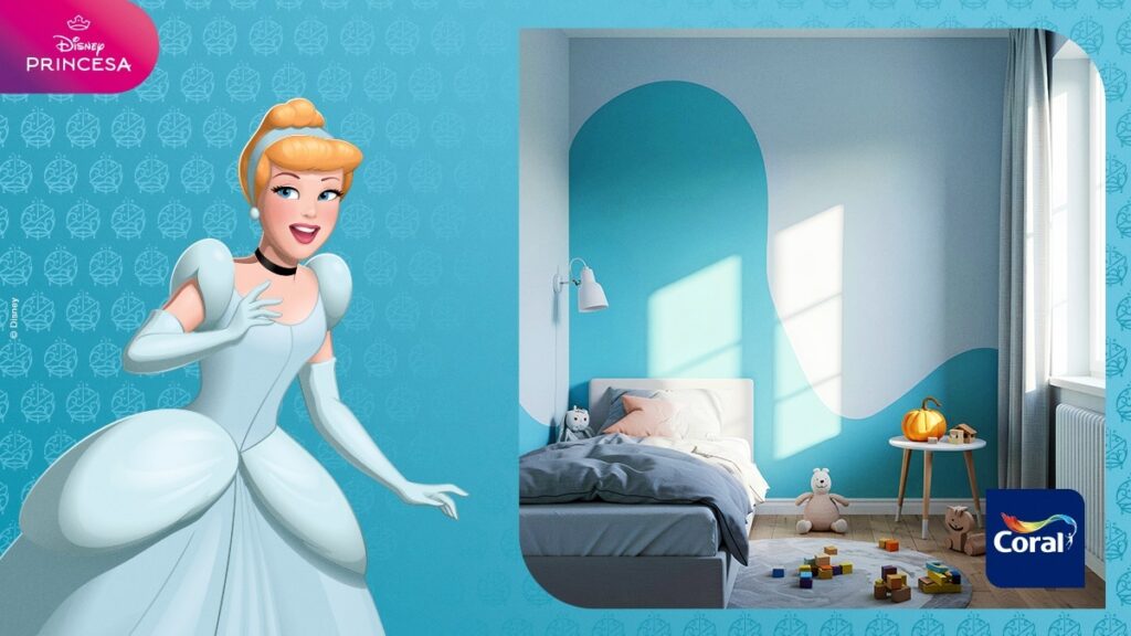 ブラジルの塗料ブランド「Coral」が展開する、色とペイントデザインだけで物語の世界観を表現するインテリアコレクション「Disney Princesas|Crie seu Mundo」の画像