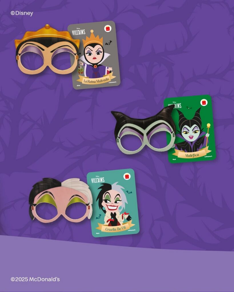 マクドナルド南米で展開されているハッピーセット「ディズニー・ヴィランズ・グラス」の画像