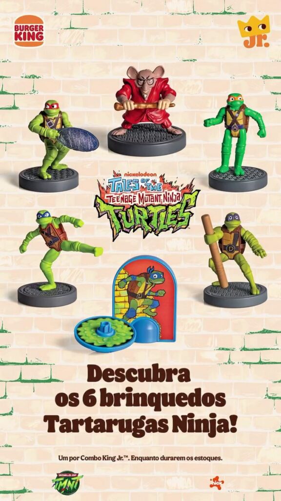 ブラジルのバーガーキングが展開する、「バーガーキング×タートルズ」コラボキャンペーンの画像。