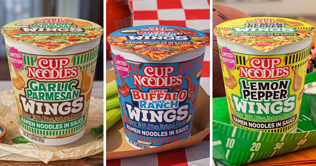 カップヌードルがアメリカ最大のスポーツイベント「ビッグゲーム（スーパーボウル）」に向けて発表した、新シリーズ「Cup Noodles Wings」の画像