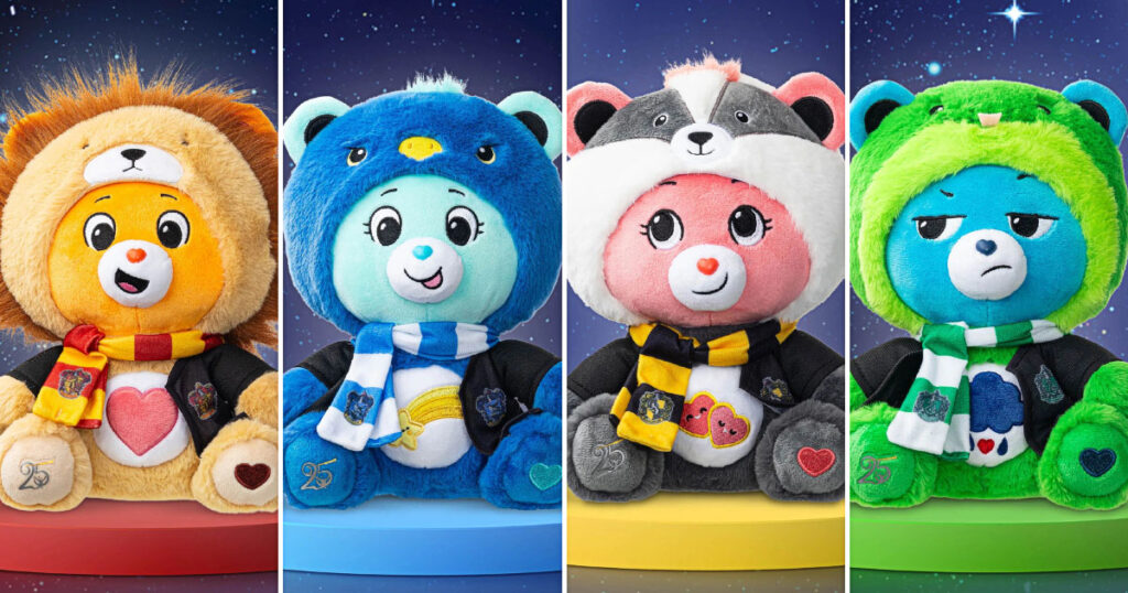 Basic Fun!が発表した、ハリー・ポッター映画シリーズ25周年を記念し、ケアベアとの公式コラボレーションぬいぐるみコレクション