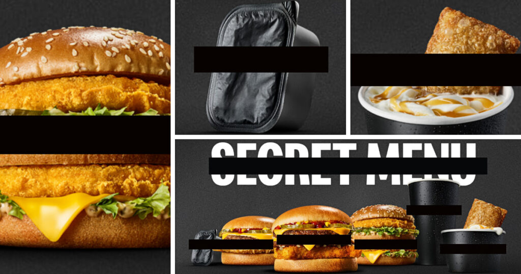 イギリスのマクドナルドが発表した、“Secret Menu”の画像