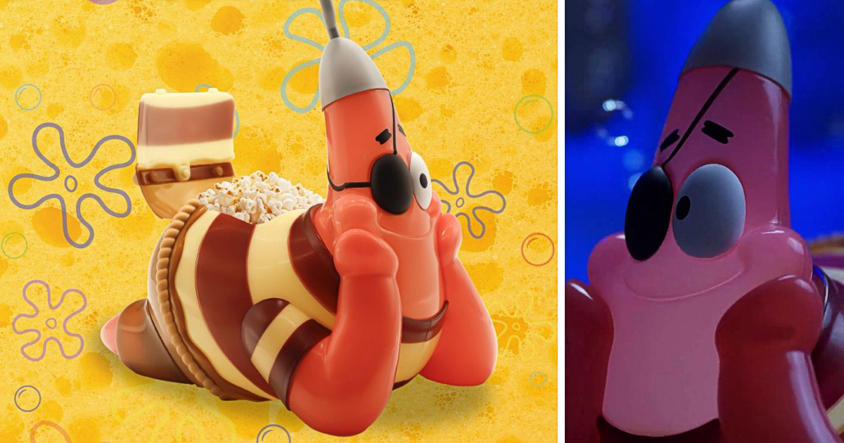 映画『劇場版スポンジ・ボブ　呪われた海賊と大冒険だワワワワワ！』の公開にあわせて登場した、Cinépolisの「パトリック・スター LEDポップコーンバケット」の画像