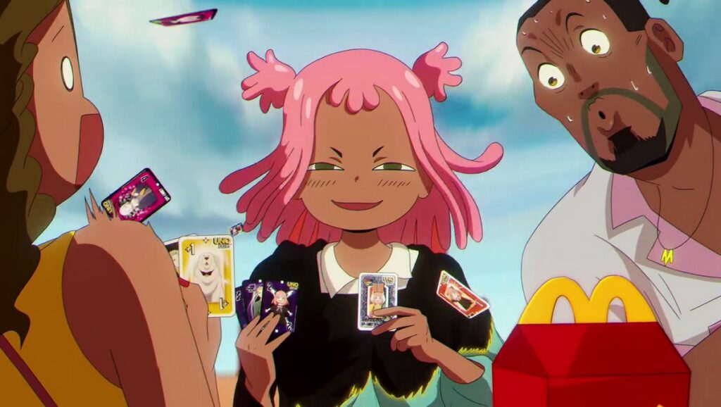 マレーシアとブルネイのマクドナルドで始まった「UNO x Anime」キャンペーンの画像。