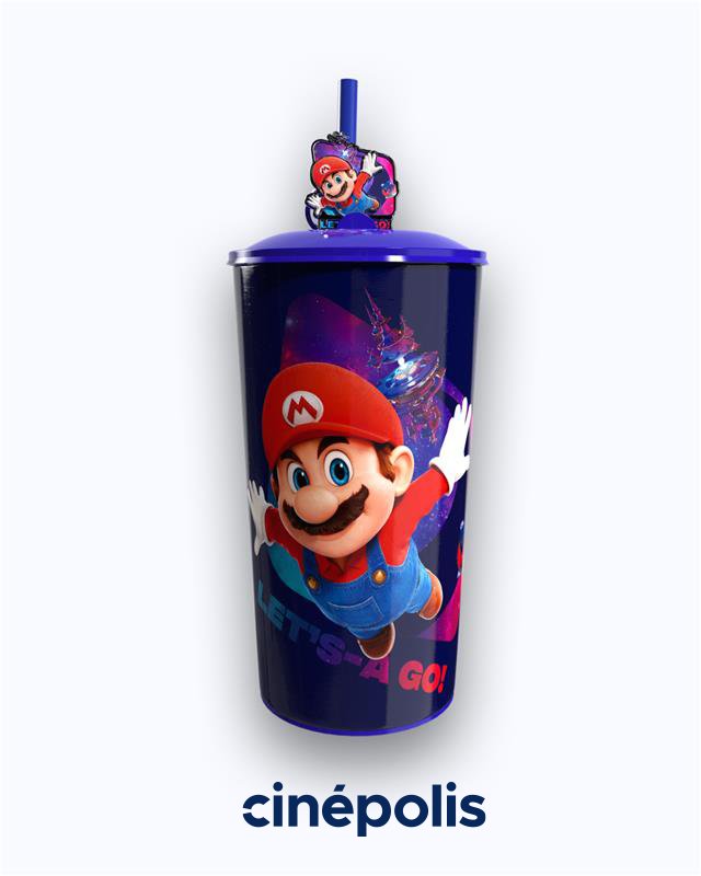 ブラジルの映画館チェーンCinépolisが映画『ザ・スーパーマリオギャラクシー・ムービー』にあわせて発表した、限定ポップコーンバケットとドリンクカップの画像。