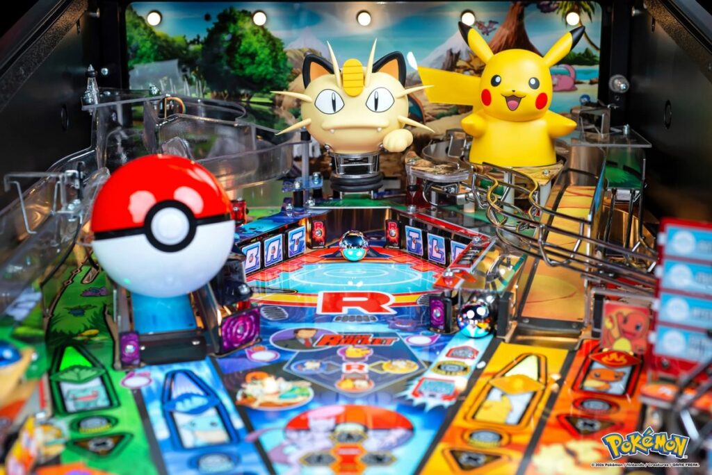 Stern Pinballが株式会社ポケモンと共同で発表した、ポケモン初の本格アーケード向けピンボール機「Pokémon by Stern Pinball」の画像。