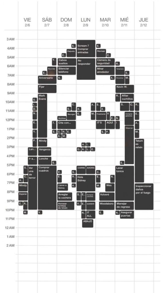 ペルーの映画館チェーンCinépolisがInstagramで公開した、『スクリーム7』のリール動画の画像。