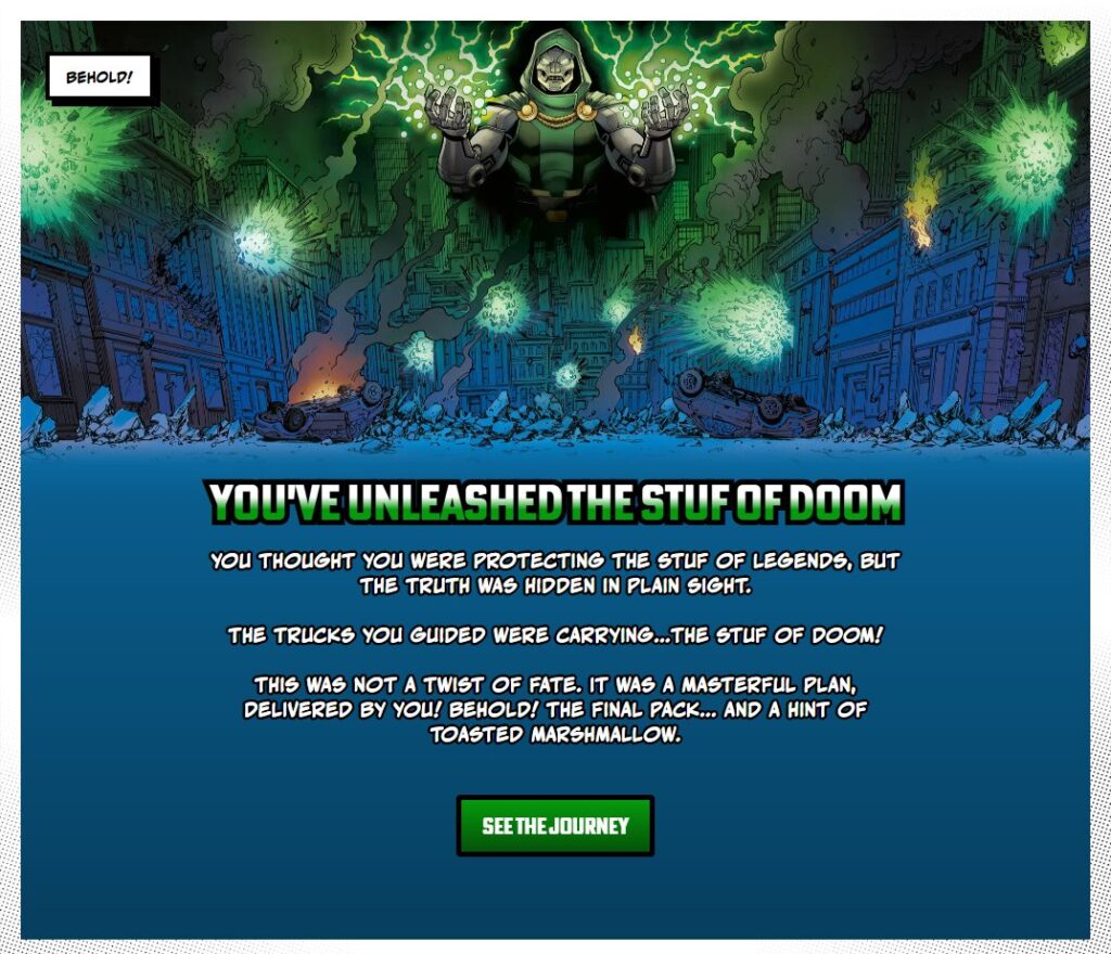 オレオとマーベルのコラボレーション最終章として発表された、「MARVEL OREO Stuf of Doom Cookies」の画像。