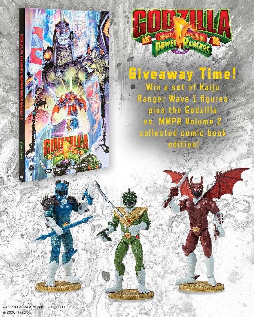 特撮界を代表する2大アイコン、『ゴジラ』と『パワーレンジャー』が“融合”した、新アクションフィギュアライン「カイジュウ・パワーレンジャー」の画像。