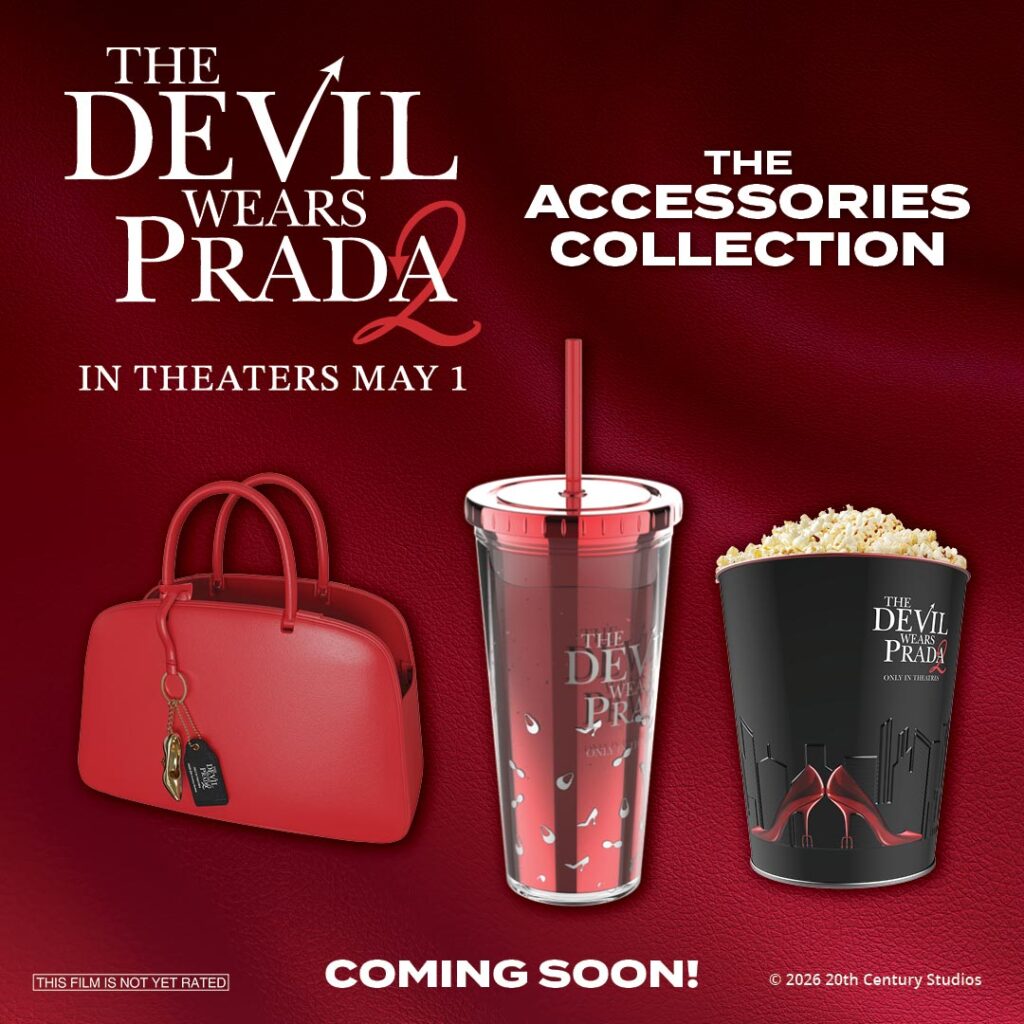 映画『プラダを着た悪魔 2』の公開に向けて、アメリカの映画館チェーン各社が展開するキャンペーンの画像。