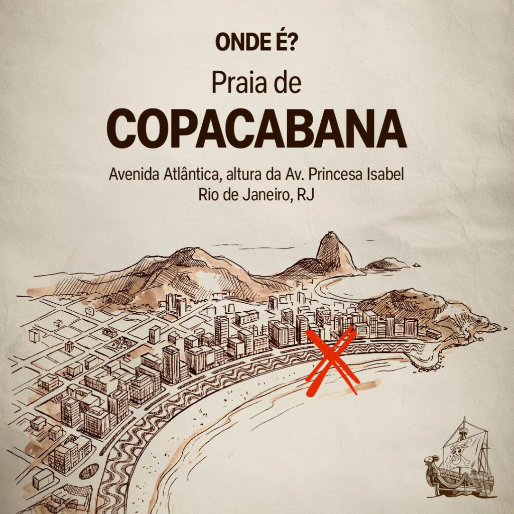 Netflix実写版『ONE PIECE』シーズン2の配信を記念してコパカバーナ海岸に登場した、実物大のアイランドクジラ「ラブーン」の画像。