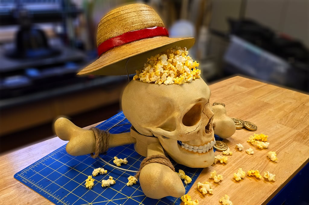 Regal Cinemas と Netflix がコラボし、実写ドラマ ONE PIECE シーズン2のイベント上映「One Piece: Into the Grand Line Fan Event」を記念して無料公開した、自宅で3Dプリントできる限定ポップコーンバケットのデータの画像。