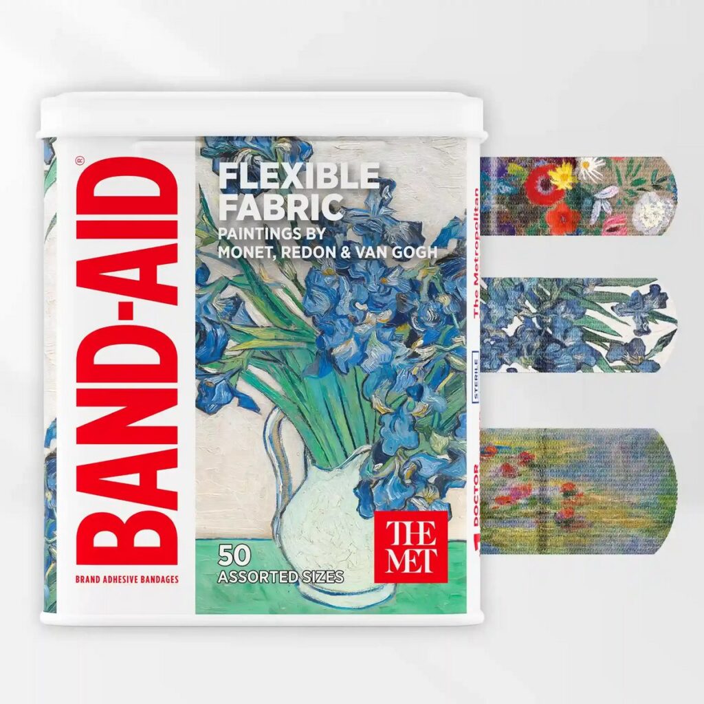 バンドエイドとメトロポリタン美術館がコラボし発表した、名画をデザインに取り入れた限定絆創膏コレクションの画像。