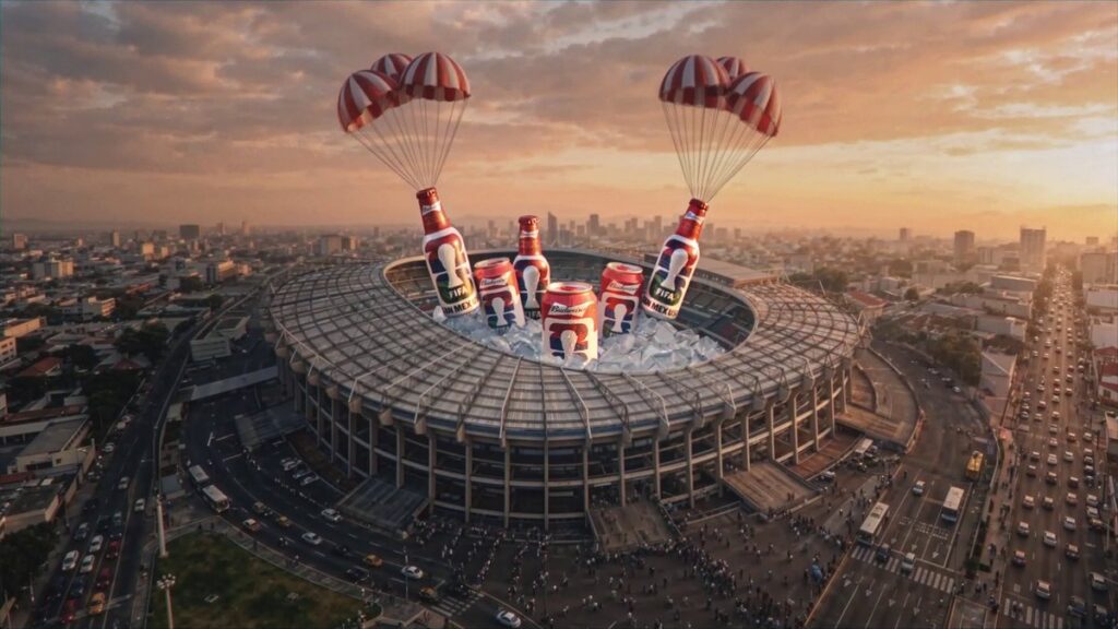 バドワイザーが、FIFAワールドカップ公式スポンサー40周年を記念し発売する、歴代大会の記憶をまとったアルミボトルコレクション「FIFA World Cup™ Anniversary Pack」の画像。