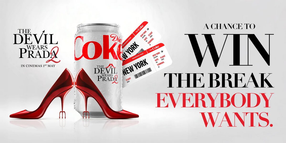 映画『プラダを着た悪魔2』×ダイエット・コークのコラボキャンペーンの画像。