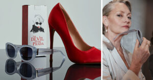 DIFF Eyewear が発表した、『プラダを着た悪魔』コラボアイウェアコレクションの画像。