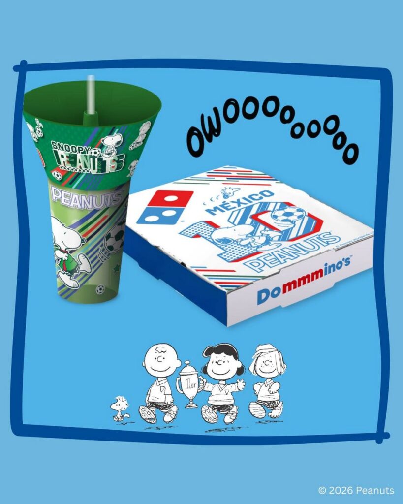 メキシコのドミノ・ピザが、スヌーピーを中心とした「Peanuts」とコラボし展開する、「こどもの日(Día del Niño)」向けの限定キャンペーンの画像。