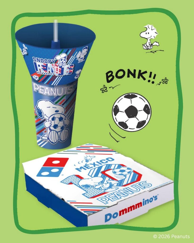 メキシコのドミノ・ピザが、スヌーピーを中心とした「Peanuts」とコラボし展開する、「こどもの日(Día del Niño)」向けの限定キャンペーンの画像。