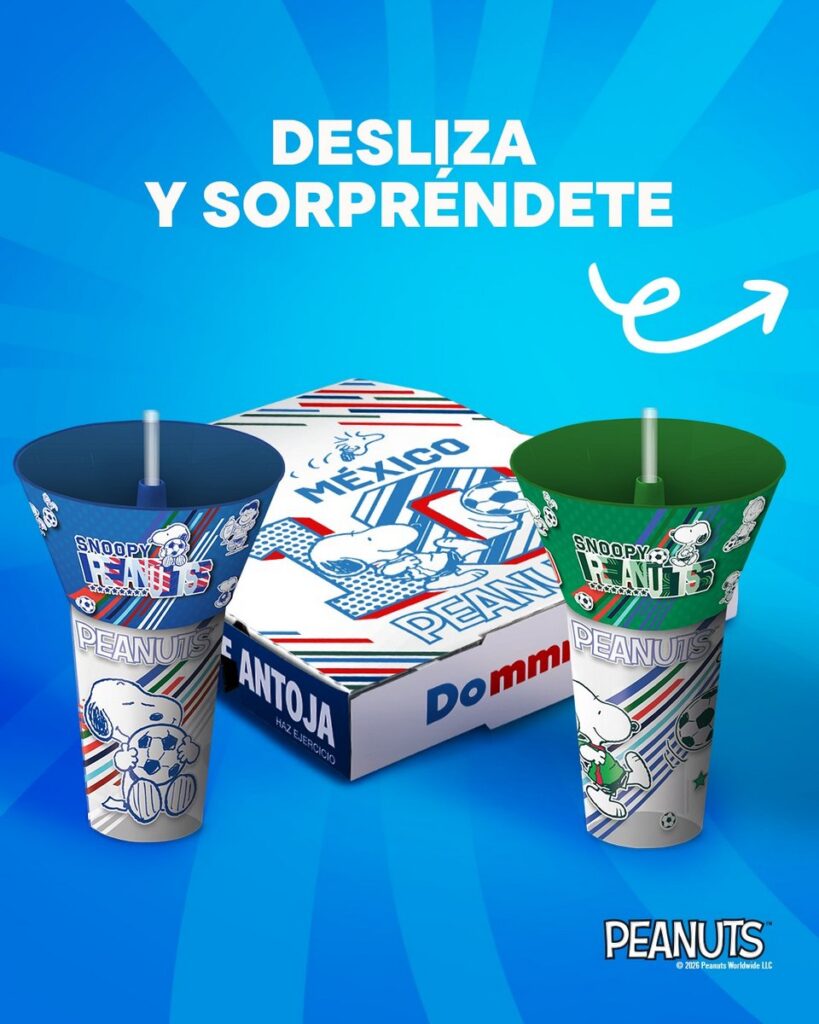 メキシコのドミノ・ピザが、スヌーピーを中心とした「Peanuts」とコラボし展開する、「こどもの日(Día del Niño)」向けの限定キャンペーンの画像。