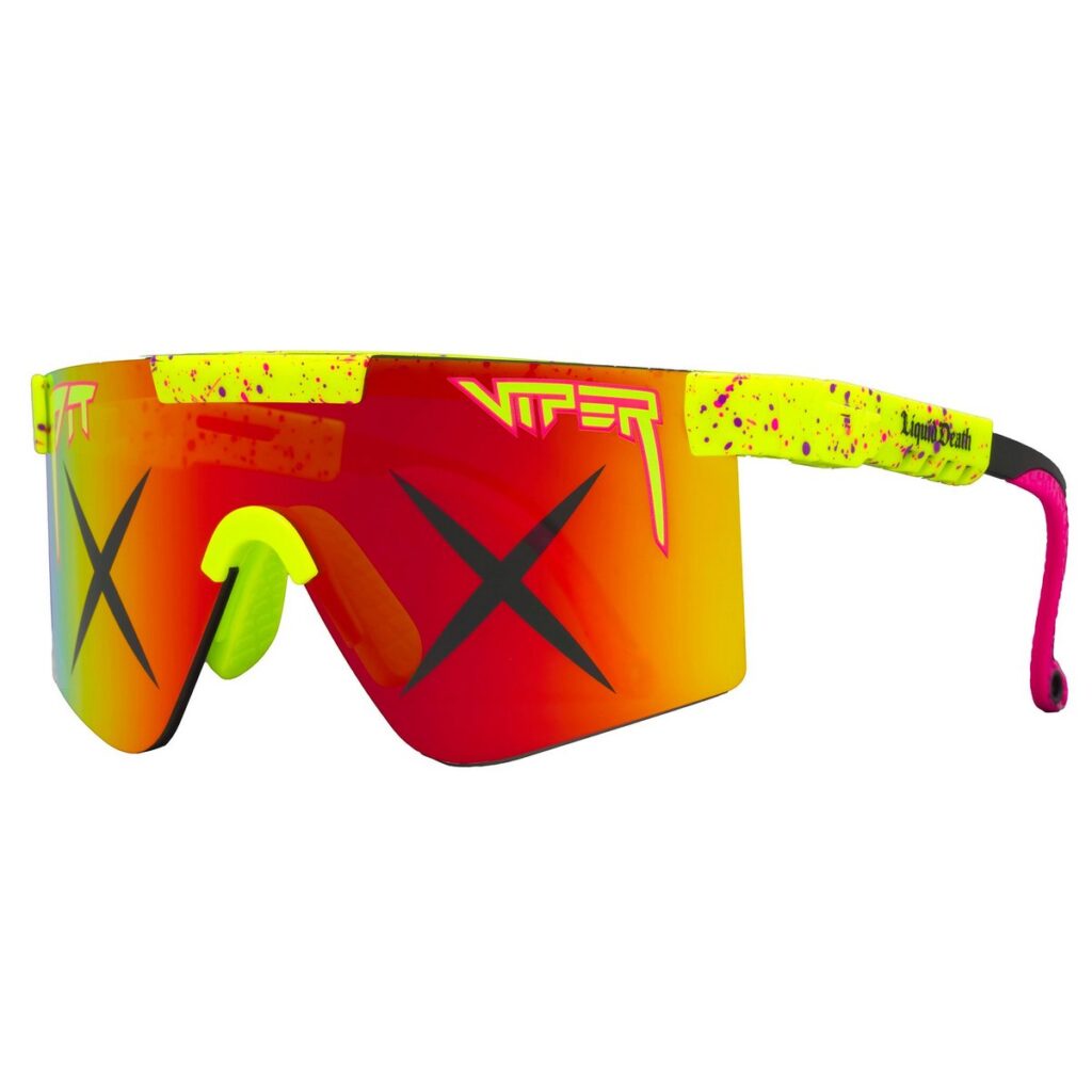 Liquid DeathとPit Viperがコラボし発売した限定サングラス、「unglasses for Dead People」の画像。