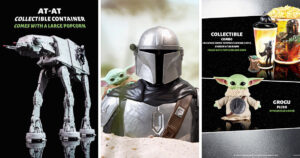 映画『スター・ウォーズ／マンダロリアン＆グローグー』の公開にあわせて、Regal Cinemas が展開するポップコーンバケットの画像。